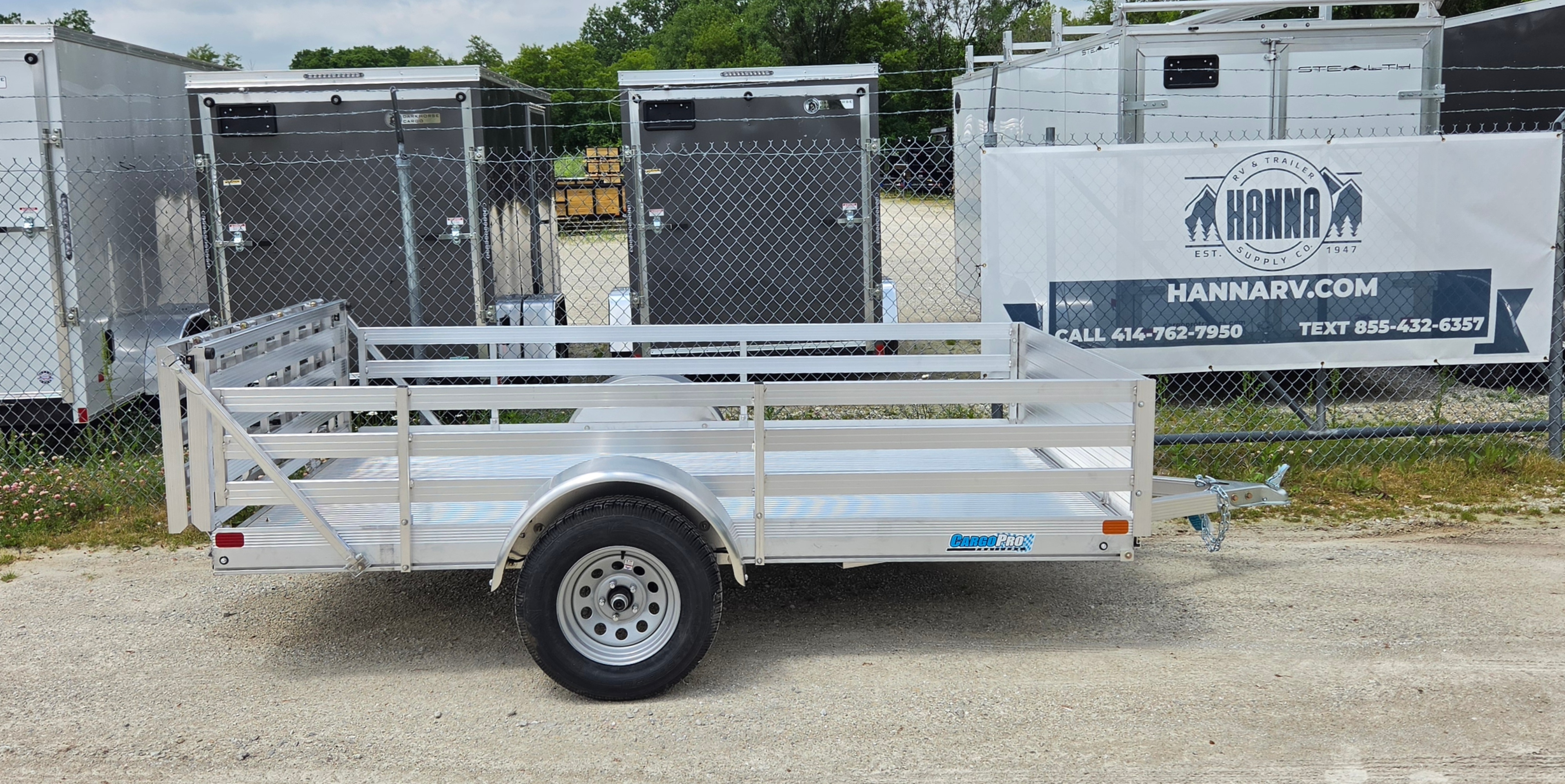 FlexHaul 72 X 10 All Aluminum UTility Trailer- Solid Front and Fence Style Side and Bi-Fold Gate